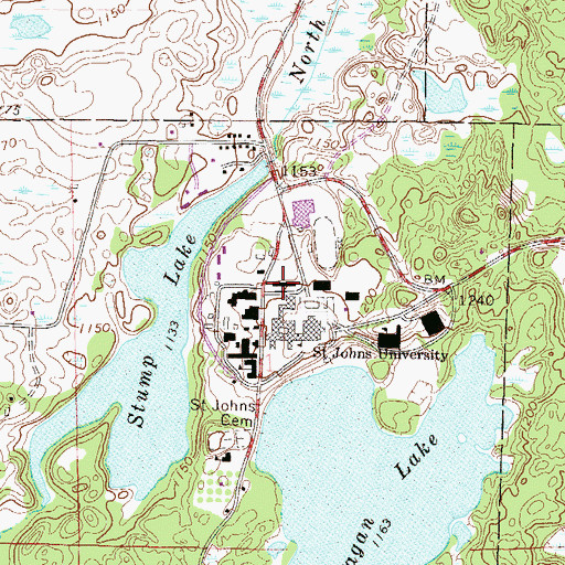 Topographic Map of Saint Mary Hall, MN