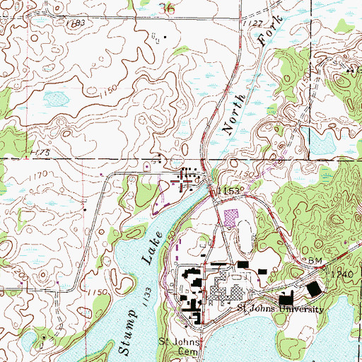 Topographic Map of Metten Court, MN
