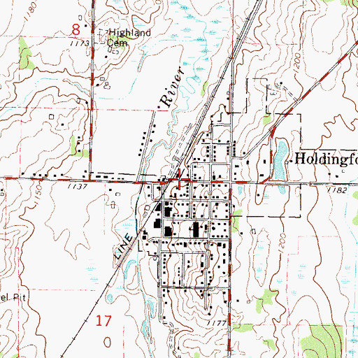 Topographic Map of Holdingford (historical), MN