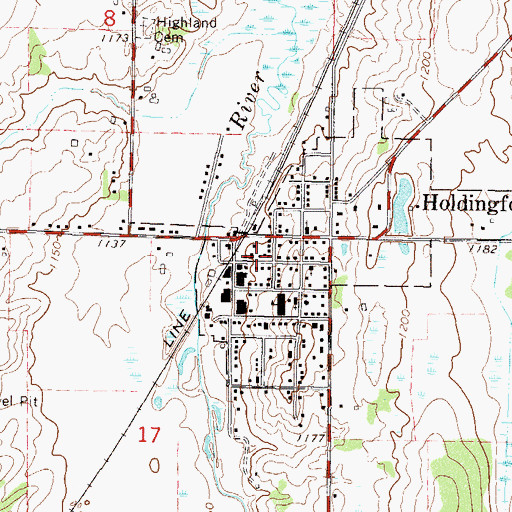 Topographic Map of Holdingford Post Office, MN