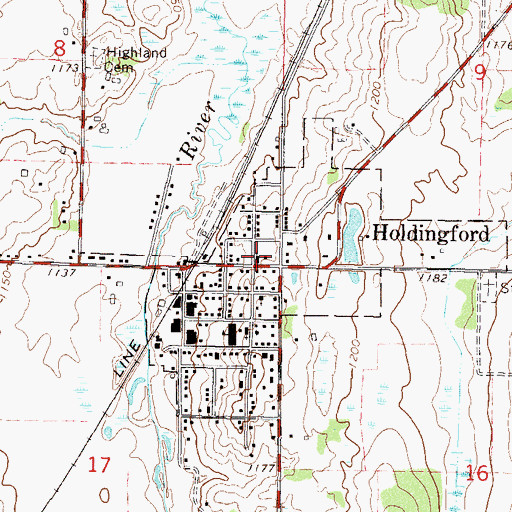 Topographic Map of Saint Mary's Church, MN
