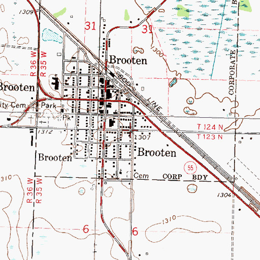 Topographic Map of Saint Donatus Catholic Church, MN