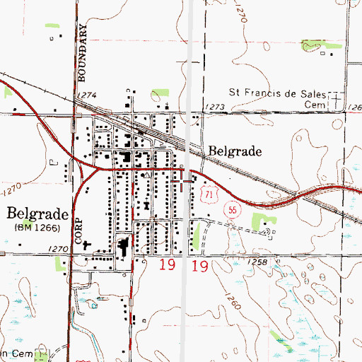 Topographic Map of Eastside Medical Clinic, MN