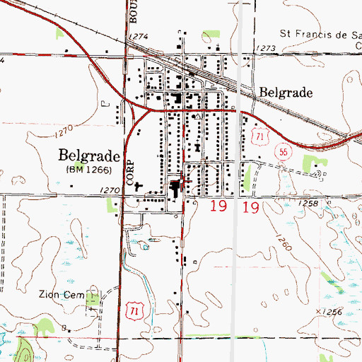 Topographic Map of Belgrade Brooten El Rosa School, MN