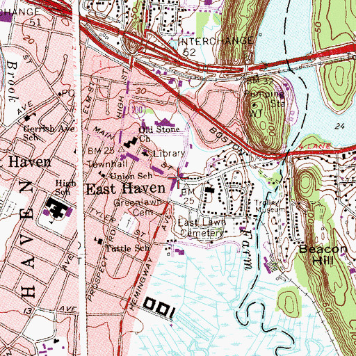 Topographic Map of East Haven, CT