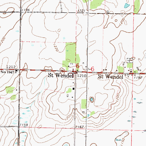 Topographic Map of Saint Wendell Post Office (historical), MN