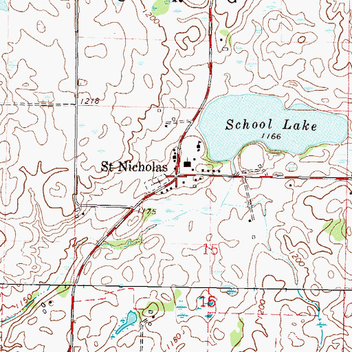 Topographic Map of Saint Nicholas Post Office (historical), MN