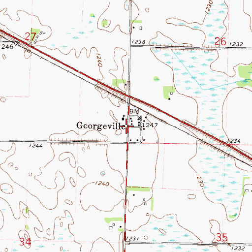 Topographic Map of Georgeville Post Office (historical), MN