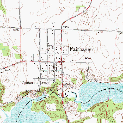 Topographic Map of Fairhaven Post Office (historical), MN