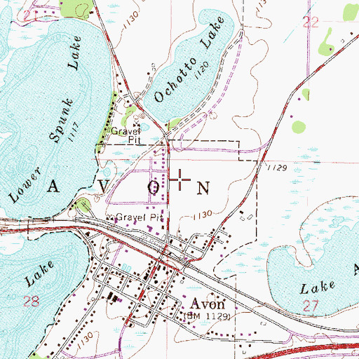 Topographic Map of Avon Public School, MN