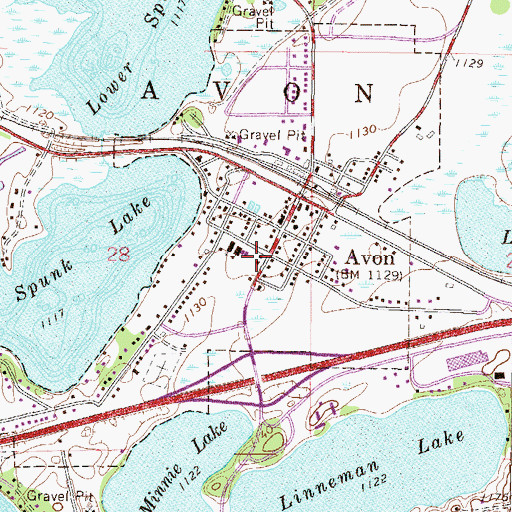 Topographic Map of Avon Post Office, MN