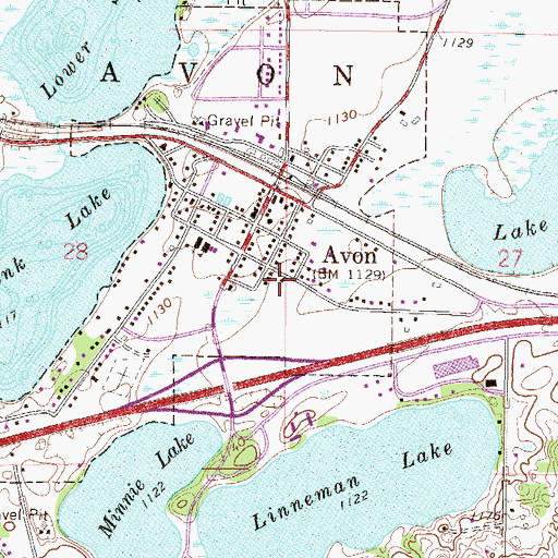 Topographic Map of Saint Benedict's Church, MN