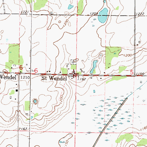 Topographic Map of Saint Wendel Parish, MN