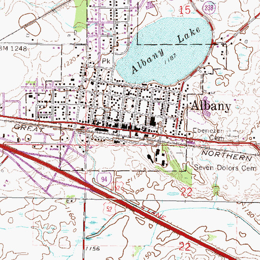 Topographic Map of Albany Police Dept, MN