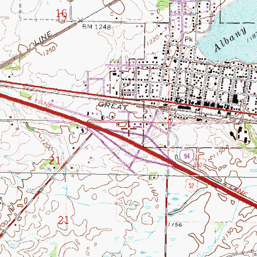 Topographic Map of Shamrock Mobile Home Park, MN