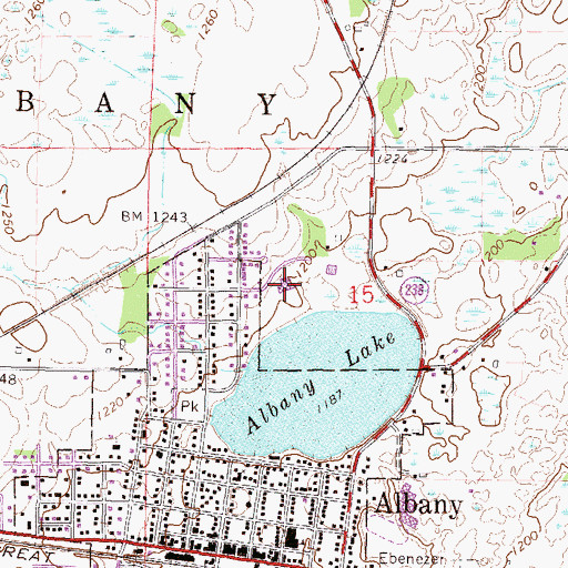 Topographic Map of Albany Medical Center, MN