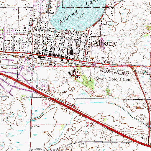 Topographic Map of Seven Dolors School, MN