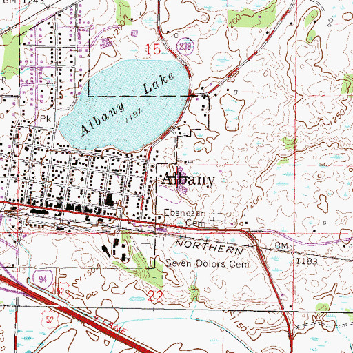 Topographic Map of Albany Senior High School, MN