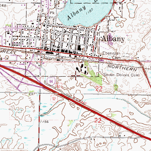 Topographic Map of Albany Golf Club, MN