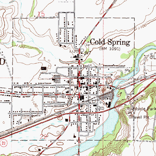 Topographic Map of Cold Spring Police Department, MN