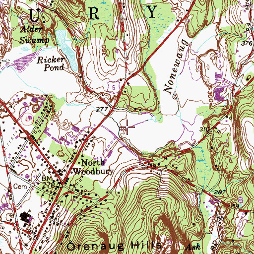 Topographic Map of East Meadow Brook, CT