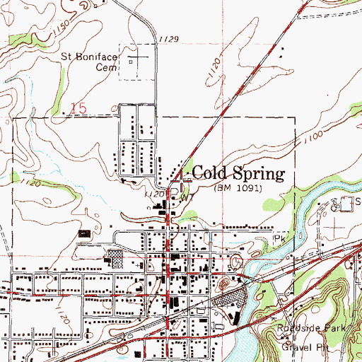 Topographic Map of Cold Spring Medical Clinic, MN