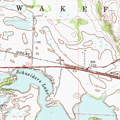 Topographic Map of Rich Spring Golf Club, MN