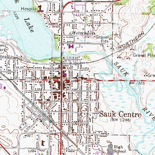Topographic Map of Saint Paul's Catholic Church, MN
