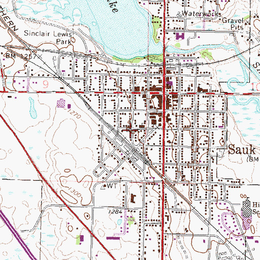 Topographic Map of United Methodist Church, MN