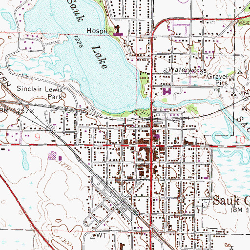 Topographic Map of Assembly of God Church, MN