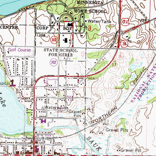 Topographic Map of Faith Baptist Church, MN