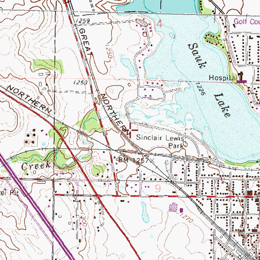 Topographic Map of Saint Anthony's Church, MN
