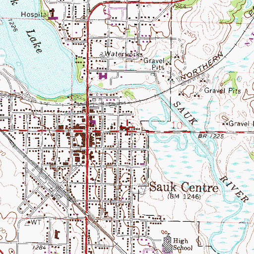 Topographic Map of Holy Family School, MN