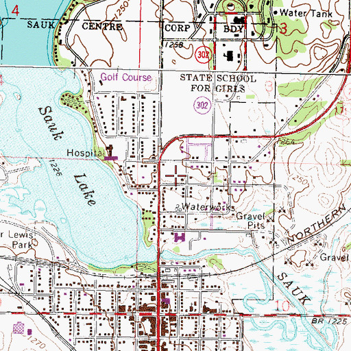 Topographic Map of Jaycees Park, MN