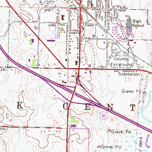 Topographic Map of Main Street Historical Marker, MN