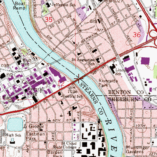 Topographic Map of Desota Bridge, MN