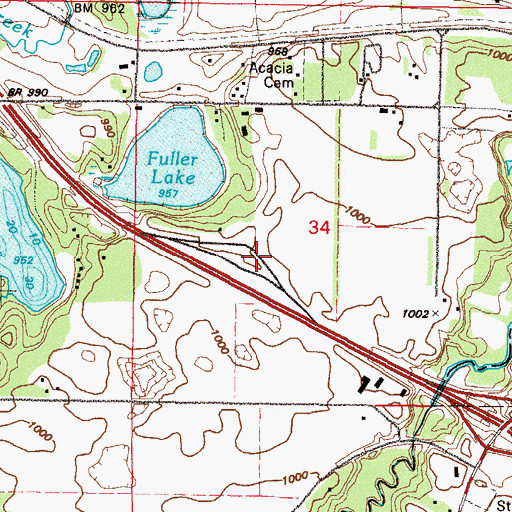 Topographic Map of Exploring the Mississippi Headwaters Historical Marker, MN
