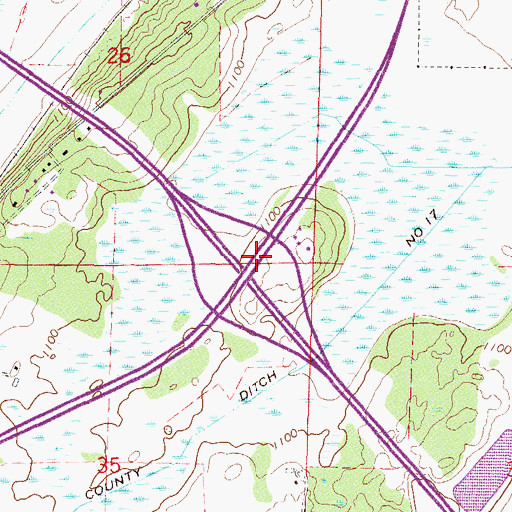 Topographic Map of Interchange 164, MN