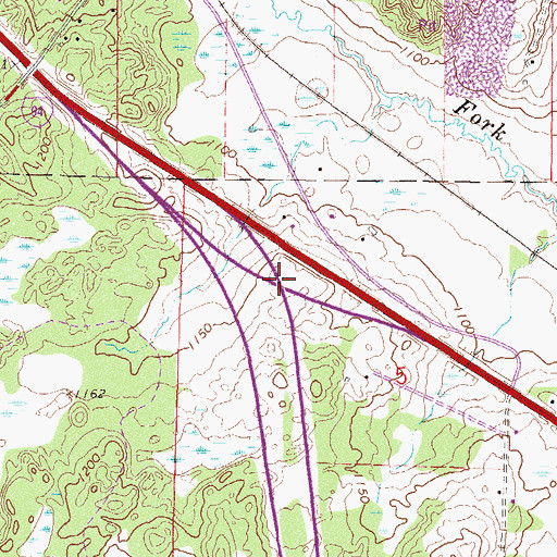 Topographic Map of Interchange 158, MN
