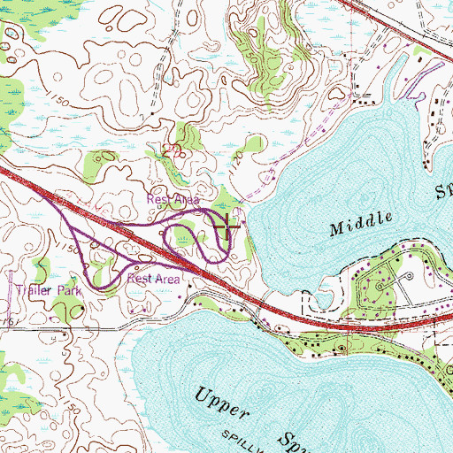 Topographic Map of Middle Spunk Lake West Bound Rest Area, MN