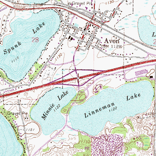 Topographic Map of Interchange 153, MN