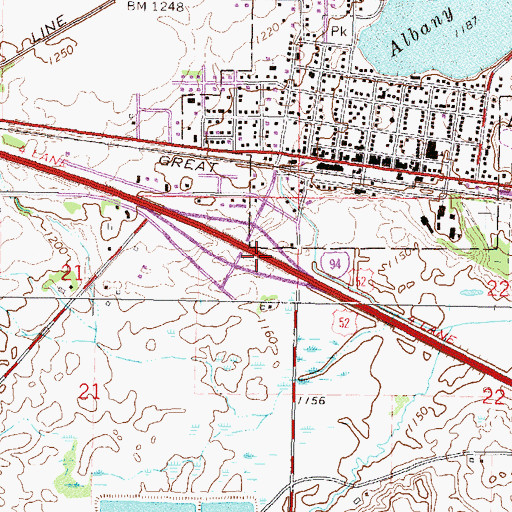 Topographic Map of Interchange 147, MN