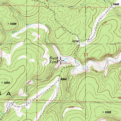 Topographic Map of Buck Tank, AZ