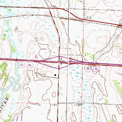 Topographic Map of Interchange 137, MN