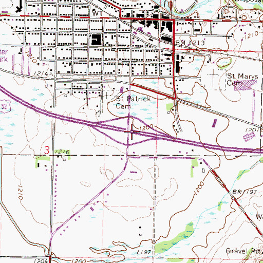 Topographic Map of Interchange 135, MN