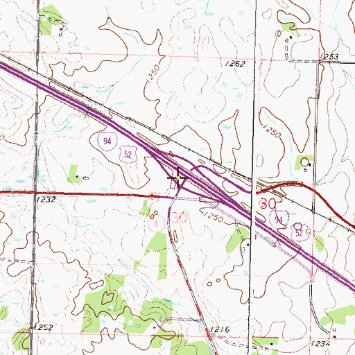 Topographic Map of Interchange 131, MN