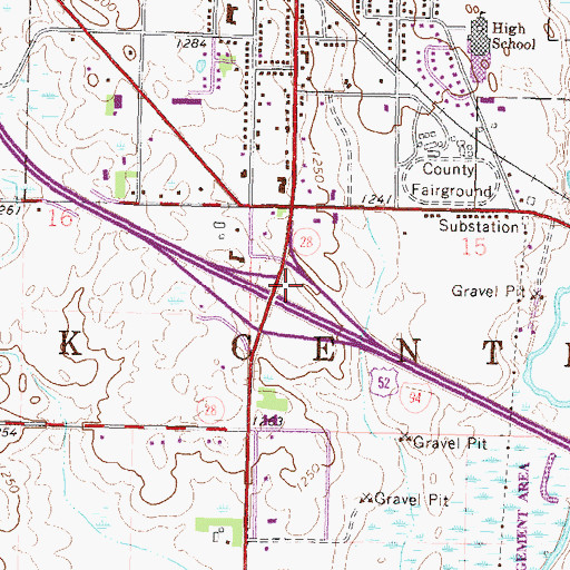 Topographic Map of Interchange 127, MN