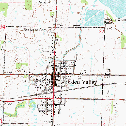Topographic Map of Church of God, MN