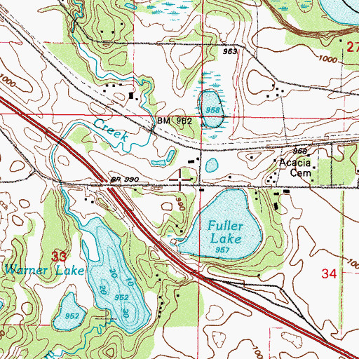Topographic Map of Clearwater KOA Kampgrounds, MN