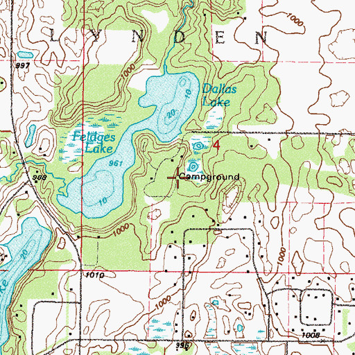 Topographic Map of A J Acres Campground, MN